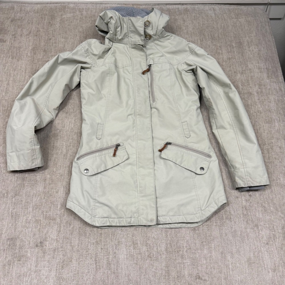 Columbia Womens Insulated Hooded Jacket Beige Omni Heat Size Small‎